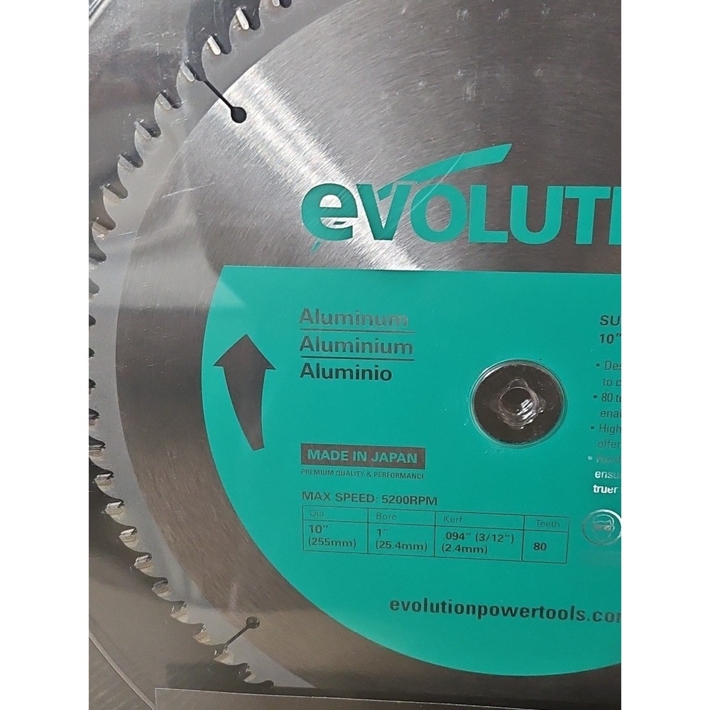 Evolution Power Tools 10BLADEAL Aluminum Blade, 10", Mitre Saw - Picture 3 of 4